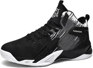Men's High Top Impact-Absorbing Non-Slip Abrasion-Resistant Basketball Shoes Fashion Running Walking Sneakers Athletic Trainers