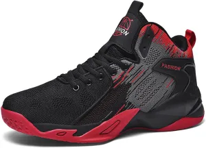 Men's High Top Impact-Absorbing Non-Slip Abrasion-Resistant Basketball Shoes Fashion Running Walking Sneakers Athletic Trainers