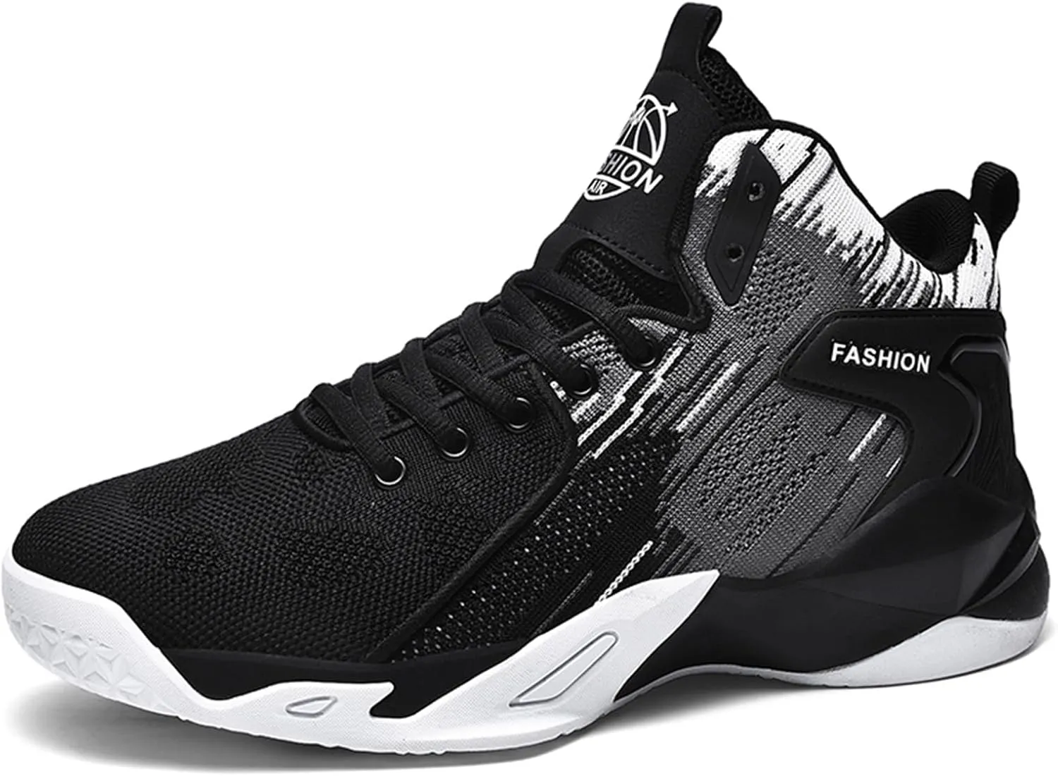 Men's High Top Impact-Absorbing Non-Slip Abrasion-Resistant Basketball Shoes Fashion Running Walking Sneakers Athletic Trainers