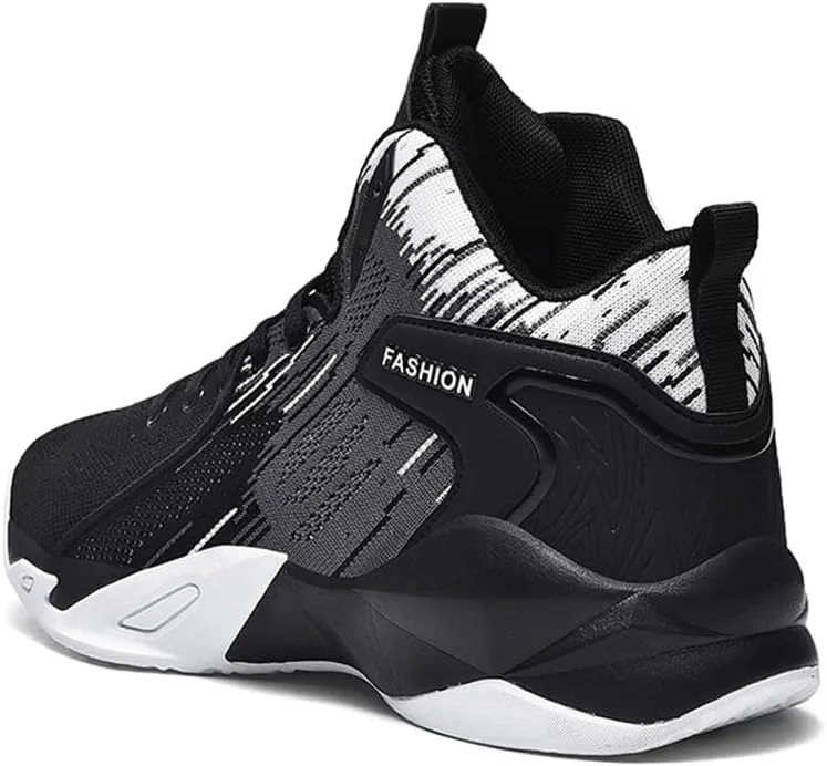 Men's High Top Impact-Absorbing Non-Slip Abrasion-Resistant Basketball Shoes Fashion Running Walking Sneakers Athletic Trainers