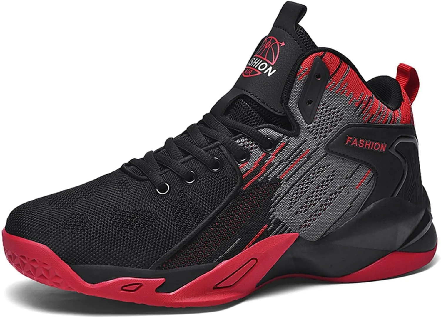 Men's High Top Impact-Absorbing Non-Slip Abrasion-Resistant Basketball Shoes Fashion Running Walking Sneakers Athletic Trainers
