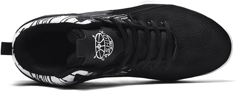 Men's High Top Impact-Absorbing Non-Slip Abrasion-Resistant Basketball Shoes Fashion Running Walking Sneakers Athletic Trainers