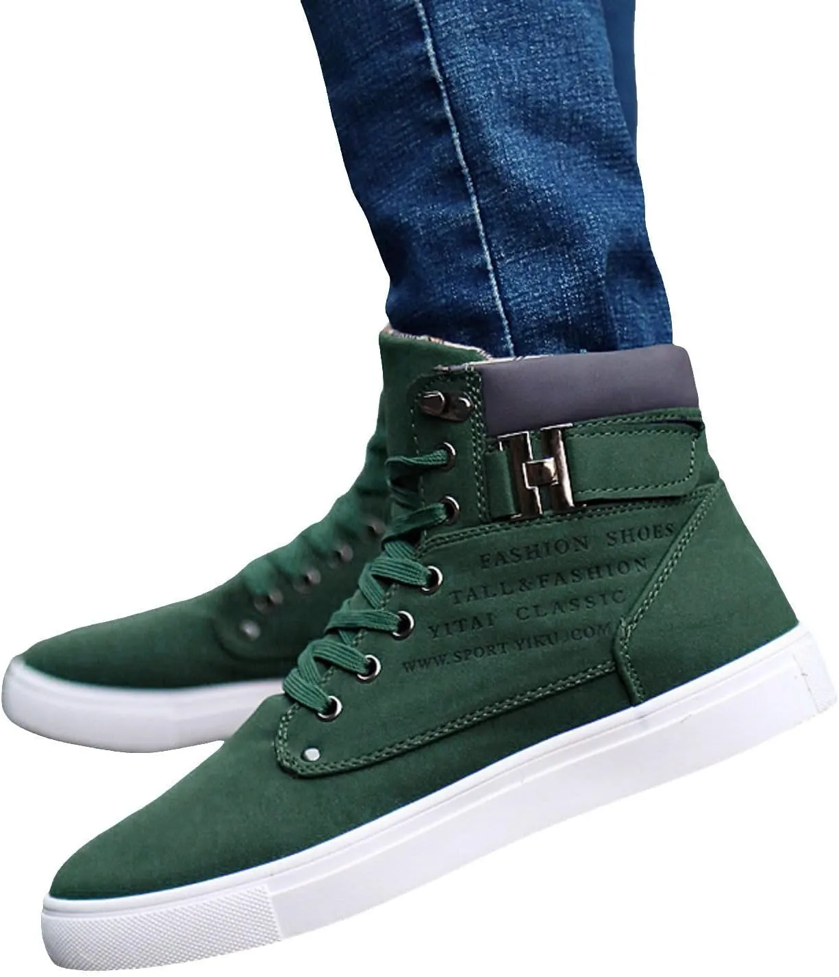 Men's High Top Sneakers Retro Casual Lace Up Sport Shoes Comfort Flat Bottom Walking Boots Outdoor Men's Boots Size 15