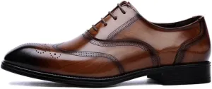 Men's Italian Luxury Oxford Dress Shoes, Office Wedding Lace Up Business Pointed Toe Shoes Tuxedo Comfortable Fashion