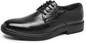Men's Lace-up Loafer Casual Dress Shoes Black Wedding Formal Work Pointed Toe Tuxedo Shoes for Men