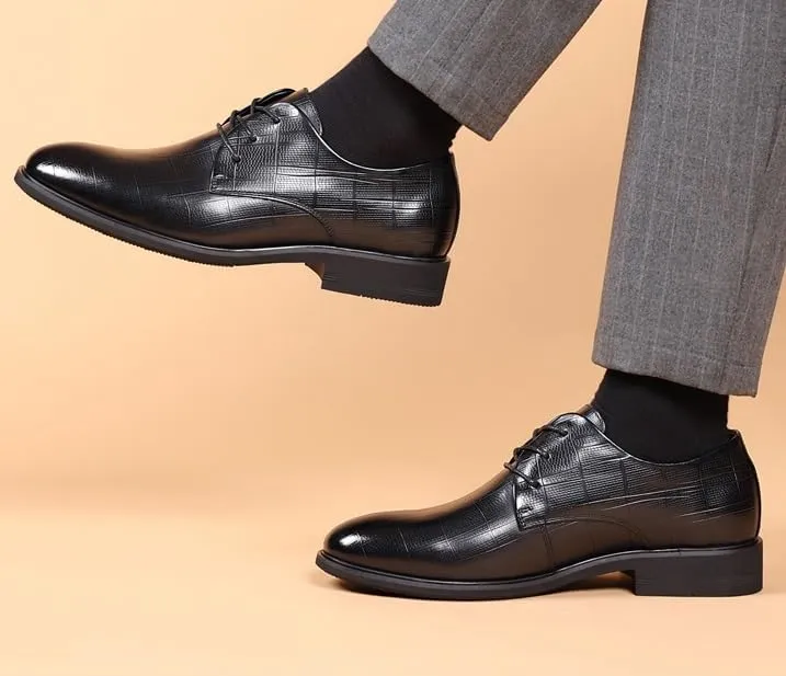 Men's Lace-Up Oxford Shoes Soft Leather Dress Shoes for Weddings Formal Fashion Wingtip Brogue Shoes