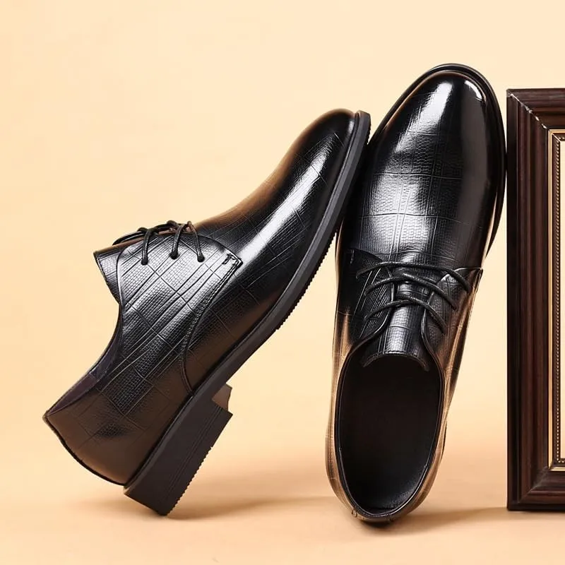 Men's Lace-Up Oxford Shoes Soft Leather Dress Shoes for Weddings Formal Fashion Wingtip Brogue Shoes