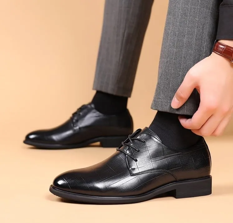 Men's Lace-Up Oxford Shoes Soft Leather Dress Shoes for Weddings Formal Fashion Wingtip Brogue Shoes