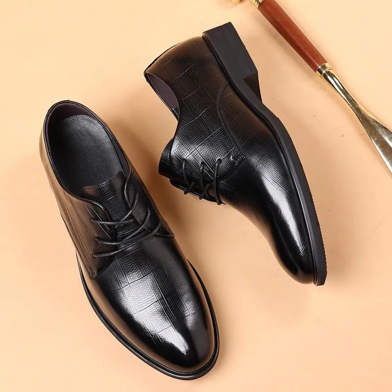 Men's Lace-Up Oxford Shoes Soft Leather Dress Shoes for Weddings Formal Fashion Wingtip Brogue Shoes
