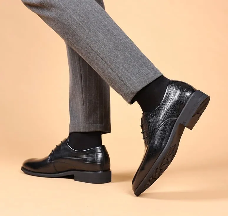 Men's Lace-Up Oxford Shoes Soft Leather Dress Shoes for Weddings Formal Fashion Wingtip Brogue Shoes