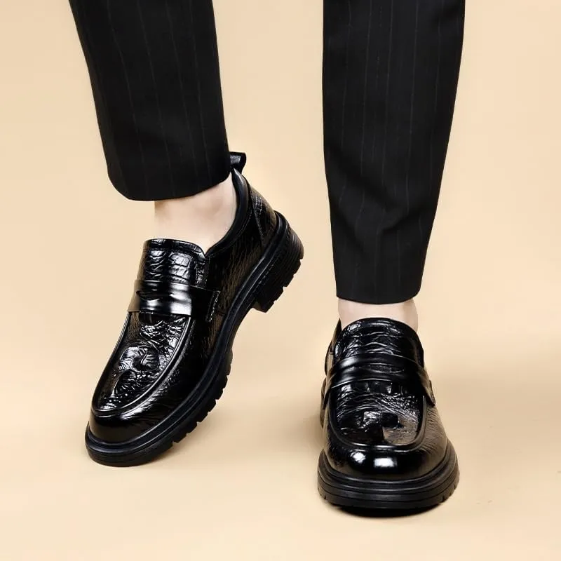 Men's Loafers Dress Shoes Luxury Slip-On Business Casual Leather Oxford Shoes