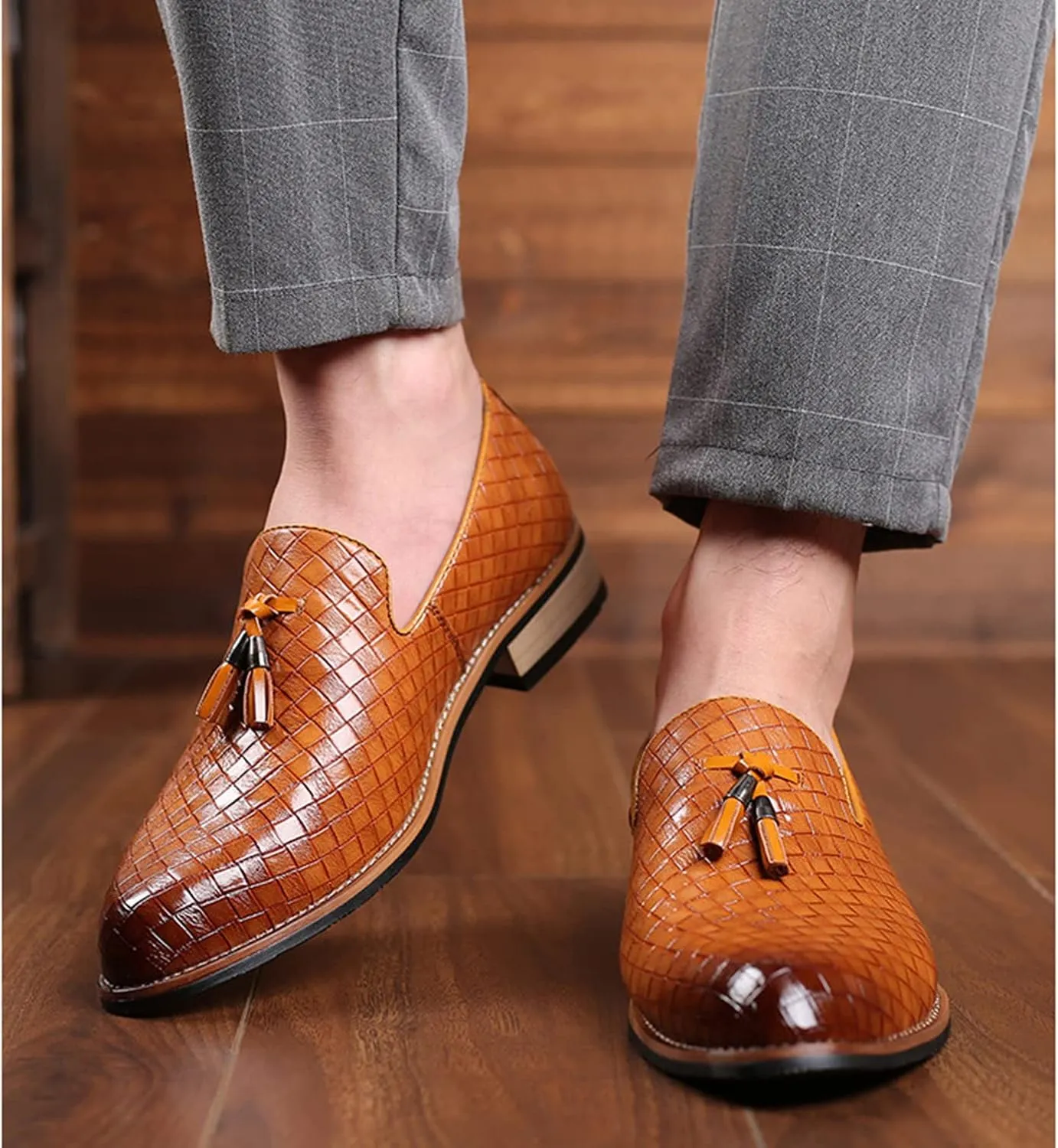 Men's Loafers Dress Shoes with Tassels Formal Oxfords Slip On Moccasin Driving Shoes Business Wedding Shoes