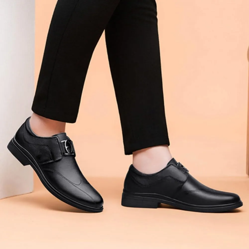 Mens Oxfords Shoes Classic Pointed Toe Orthopedic Leather Shoes Faux Patent Leather Tuxedo Dress Shoes
