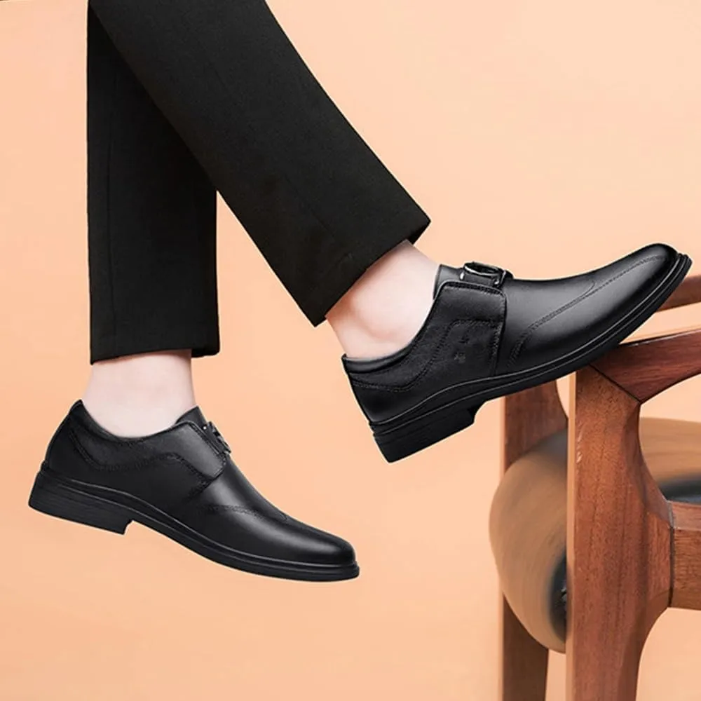 Mens Oxfords Shoes Classic Pointed Toe Orthopedic Leather Shoes Faux Patent Leather Tuxedo Dress Shoes
