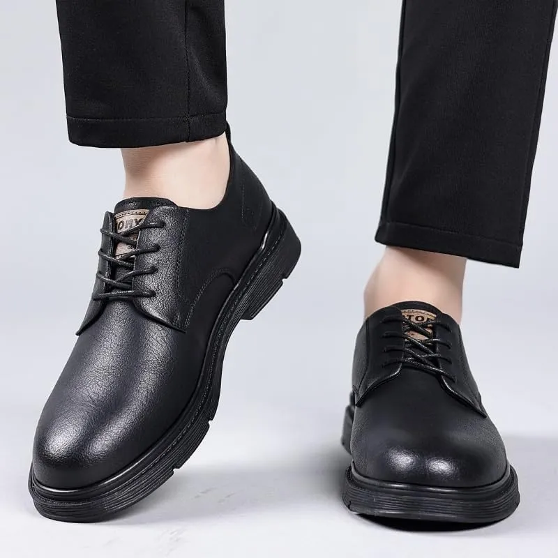 Men's Oxfords Shoes Mens Fashion Classic Lace Up Dress Shoes Breathable Leather Wingtip Brogue