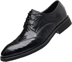 Men's Patent Leather Dress Shoes Fashion Classic Formal Business Oxford Shoes Lace Up Low Non-Slip Walking Derby Shoes for Men