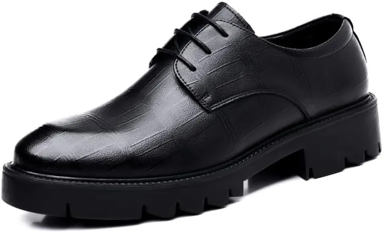 Men's Retro Comfortable Business Oxford Shoes Formal Business Casual Dress Shoes Men Casual Wedding Faux Patent Derby Shoe