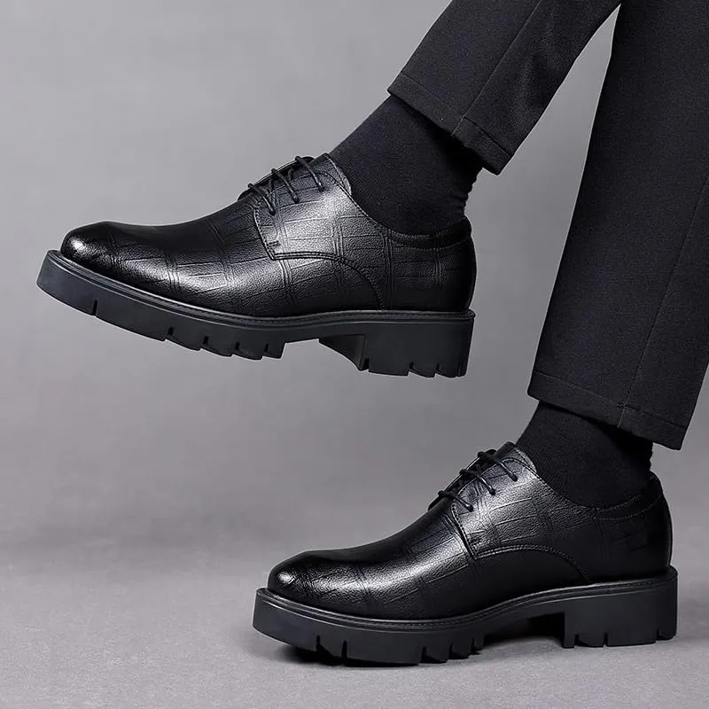 Men's Retro Comfortable Business Oxford Shoes Formal Business Casual Dress Shoes Men Casual Wedding Faux Patent Derby Shoe