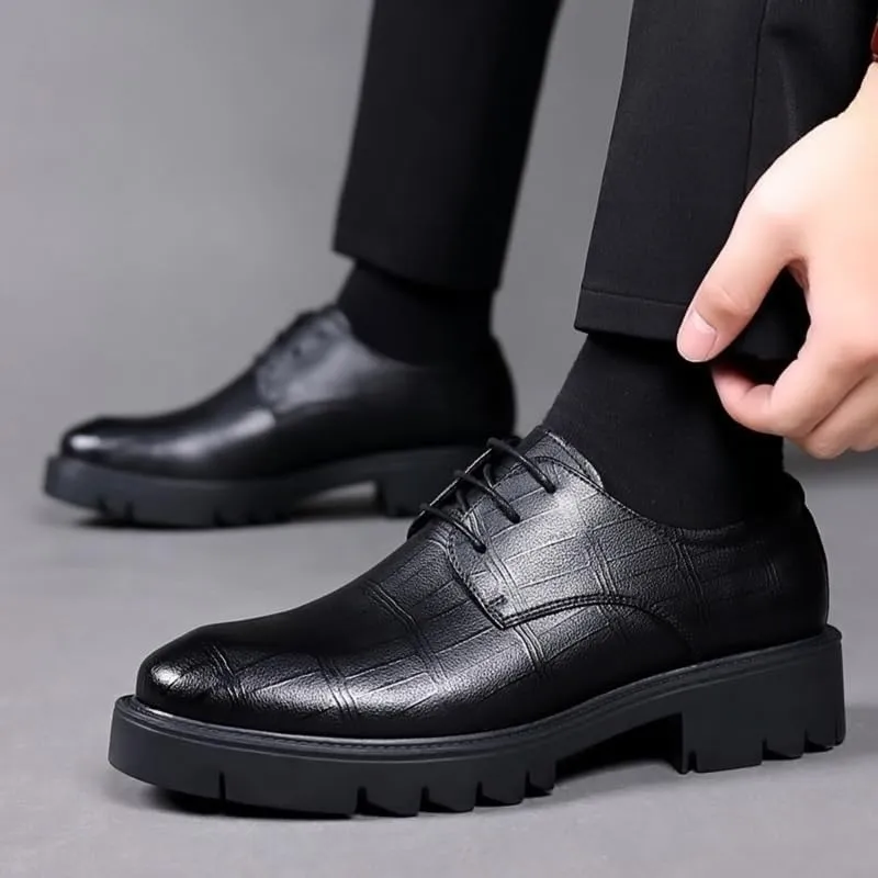 Men's Retro Comfortable Business Oxford Shoes Formal Business Casual Dress Shoes Men Casual Wedding Faux Patent Derby Shoe