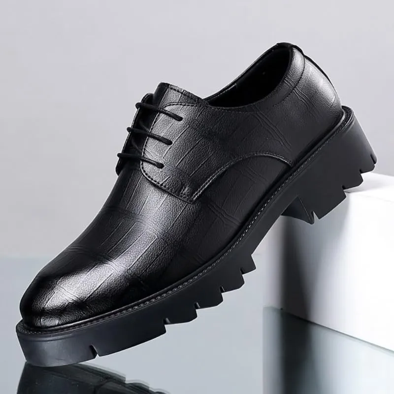 Men's Retro Comfortable Business Oxford Shoes Formal Business Casual Dress Shoes Men Casual Wedding Faux Patent Derby Shoe