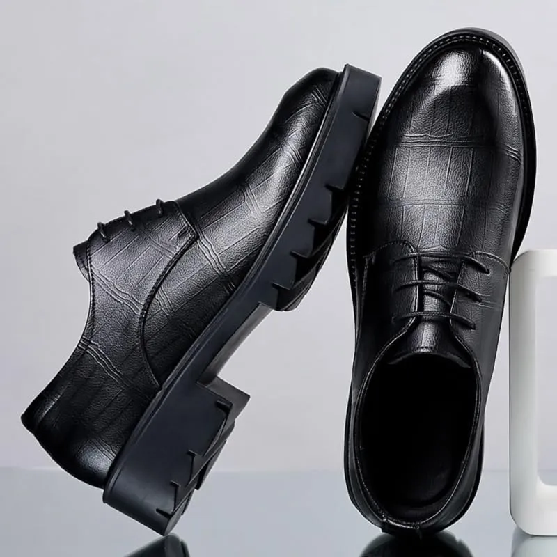Men's Retro Comfortable Business Oxford Shoes Formal Business Casual Dress Shoes Men Casual Wedding Faux Patent Derby Shoe