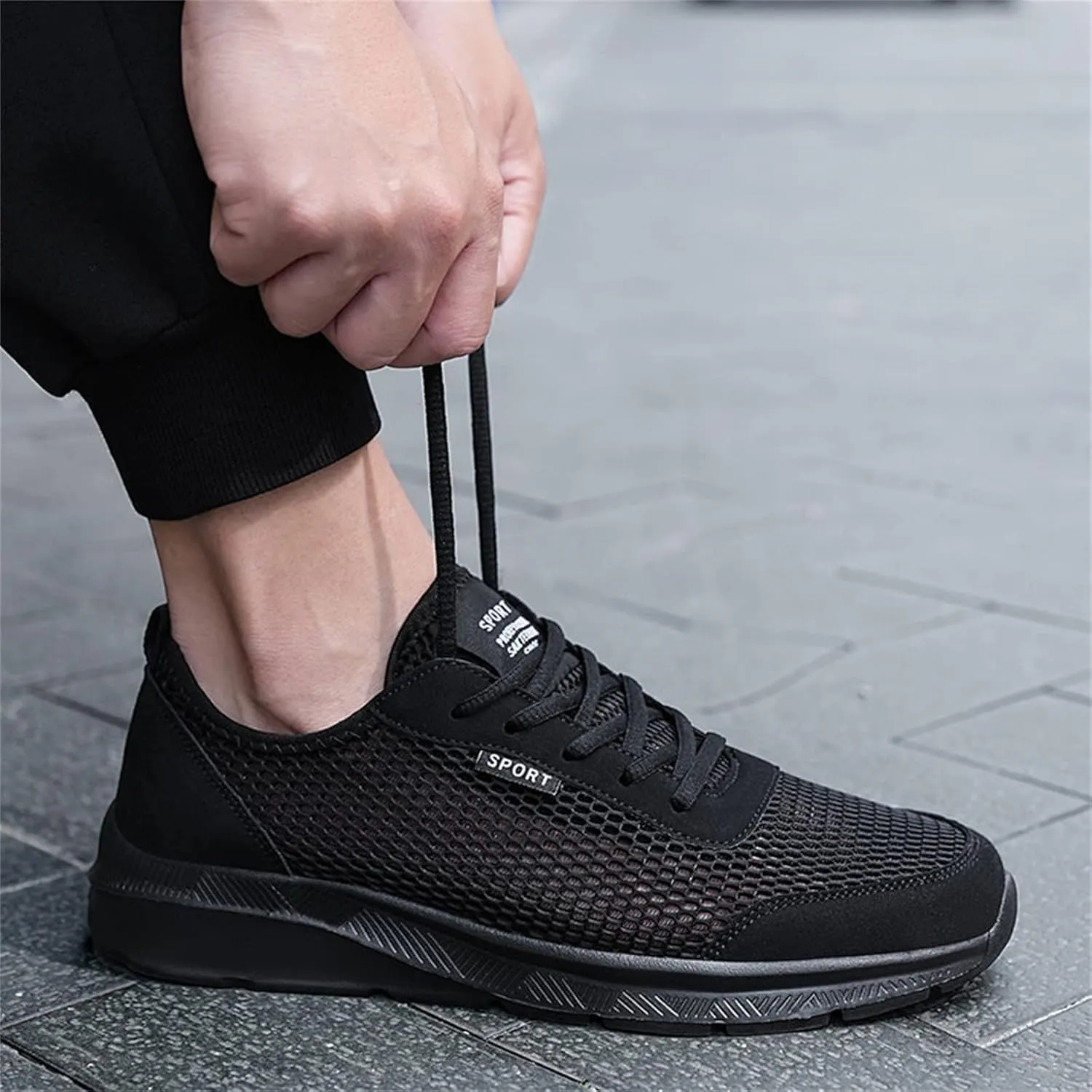 Mens Running Shoes Slip-on Walking Tennis Sneakers Lightweight Breathable Casual Soft Sole Mesh Workout Sports Shoes