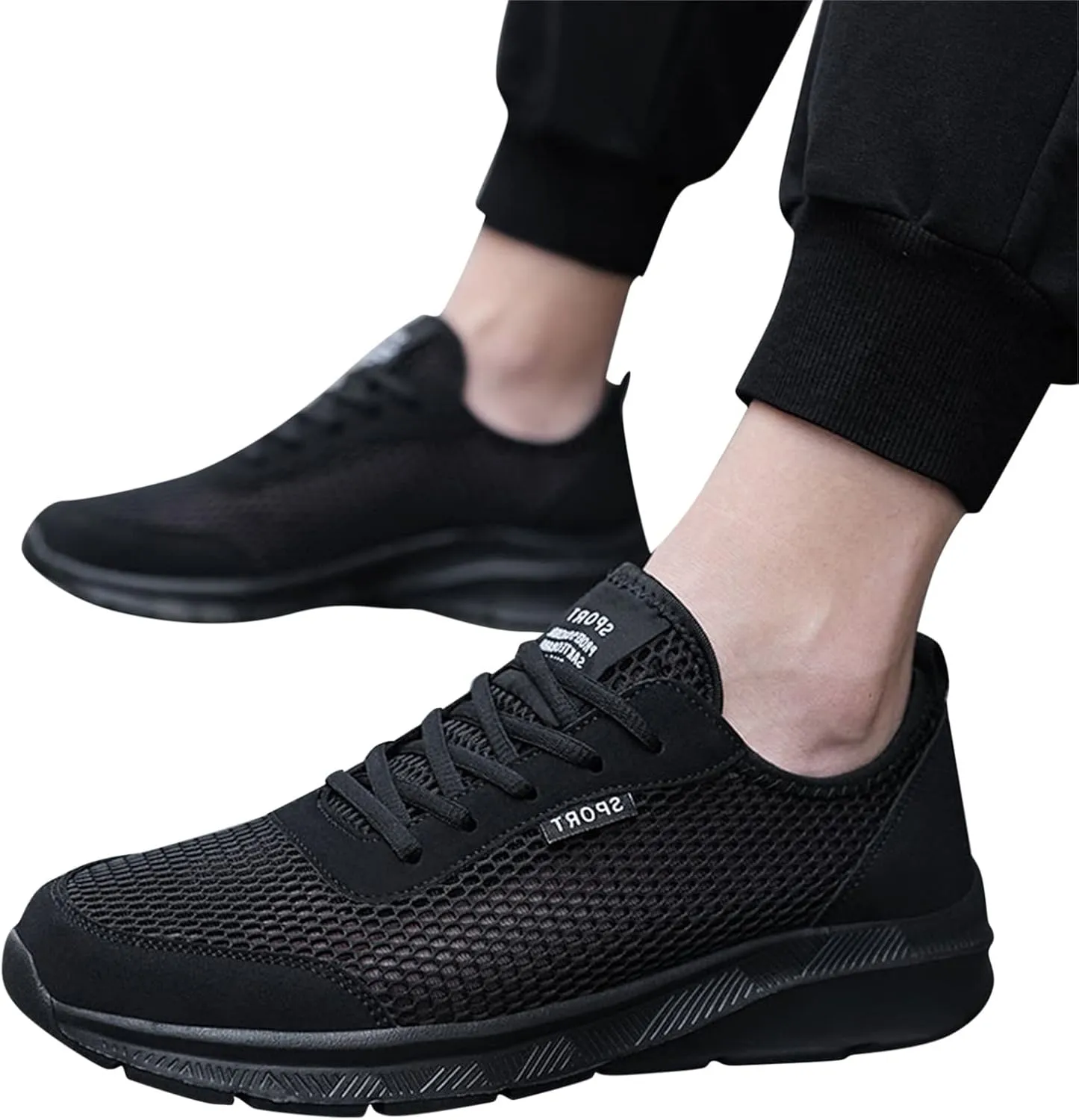 Mens Running Shoes Slip-on Walking Tennis Sneakers Lightweight Breathable Casual Soft Sole Mesh Workout Sports Shoes