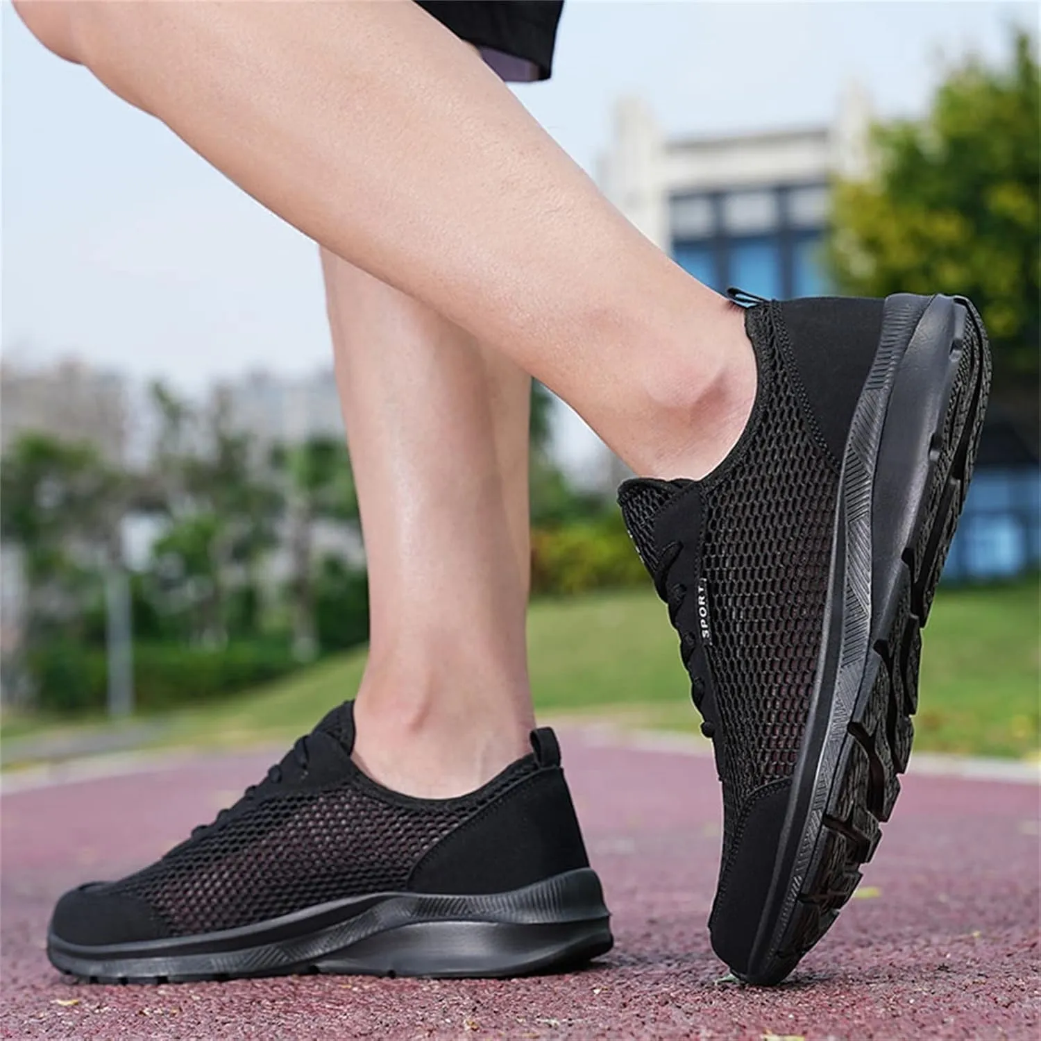 Mens Running Shoes Slip-on Walking Tennis Sneakers Lightweight Breathable Casual Soft Sole Mesh Workout Sports Shoes
