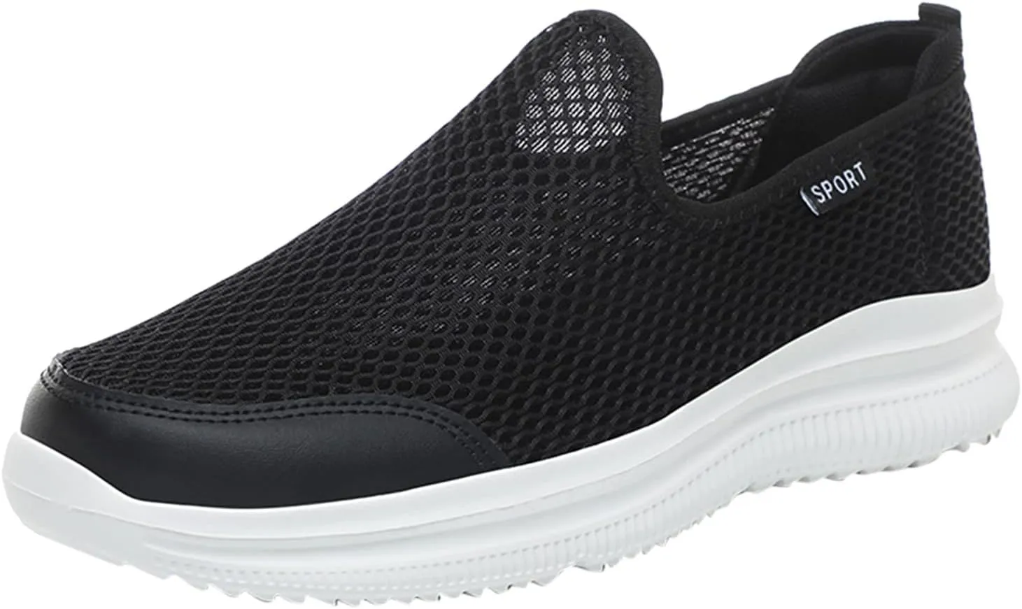 Mens Running Shoes Slip-on Walking Tennis Sneakers Lightweight Breathable Casual Soft Sole Mesh Workout Sports Shoes
