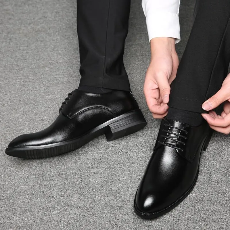 Men's Shiny Patent Leather Dress Shoes Hand Stitched Business Formal Derby Shoes Mens Breathable Comfortable Business Lace Up Oxford Shoes(Black,11)