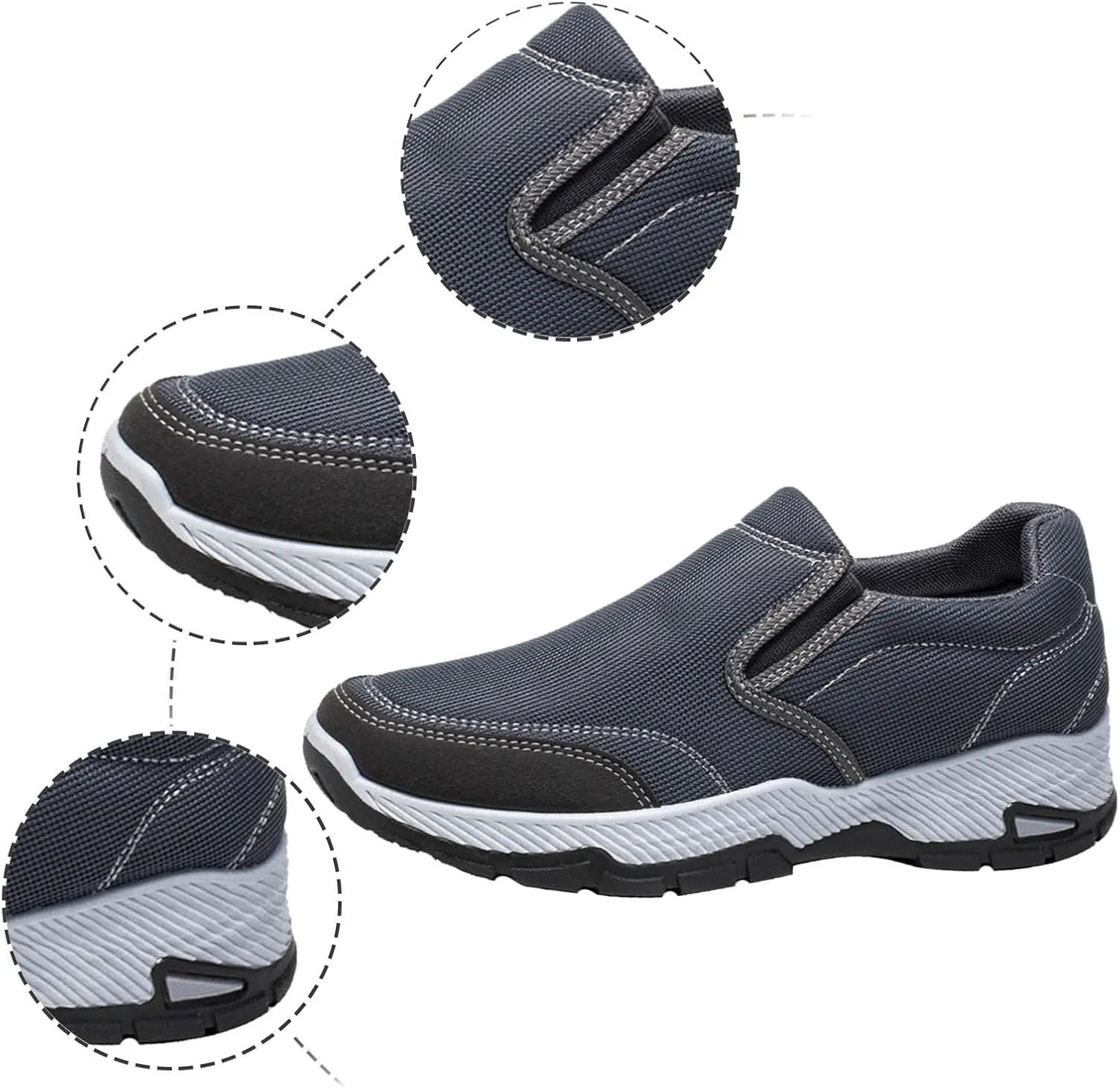 Mens Slip On Men's Fashion Solid Color Breathable Casual Shoes One Foot Stirrup Non Slip Soft Sole Walking Shoes