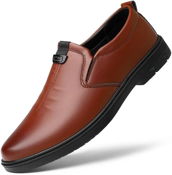 Men's Slip-Ons Loafers Pointed Toe Oxford Shoes Faux Patent Leather Business Office Dress Shoes