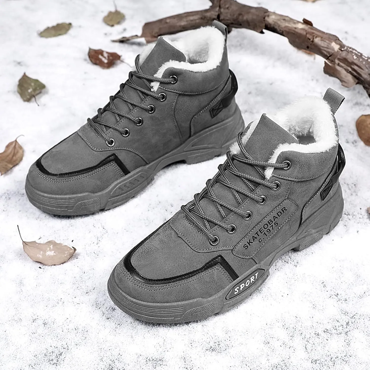 Men's Slip Shoes Men Shoes Winter Plush Casual Men Warm Work Clothes Casual for
