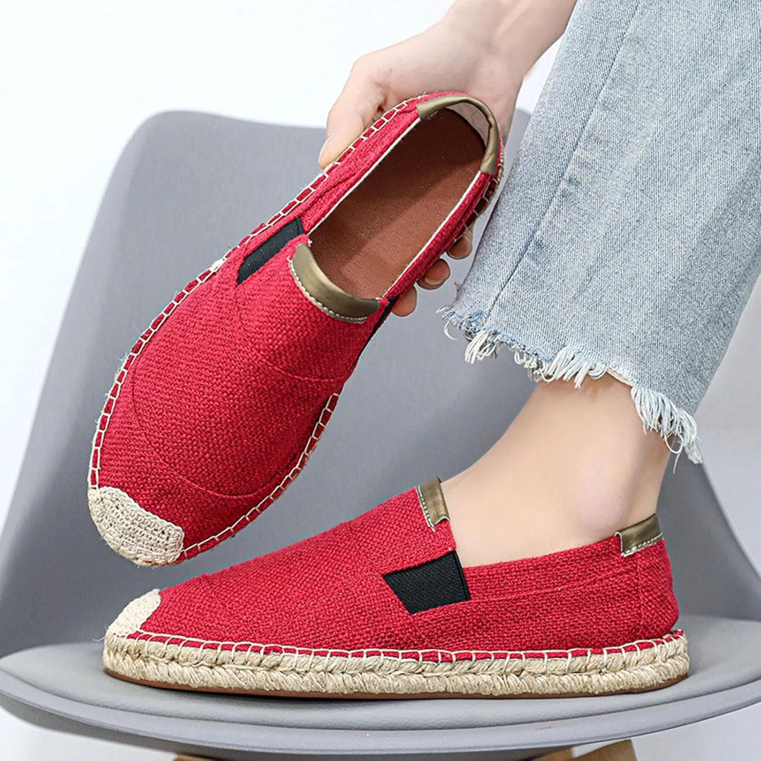 Men's Sneakers Men Casual Shoes Fashionable New Pattern Simple Canvas Flat Bottomed Slip On Comfortable and Trend Shoes