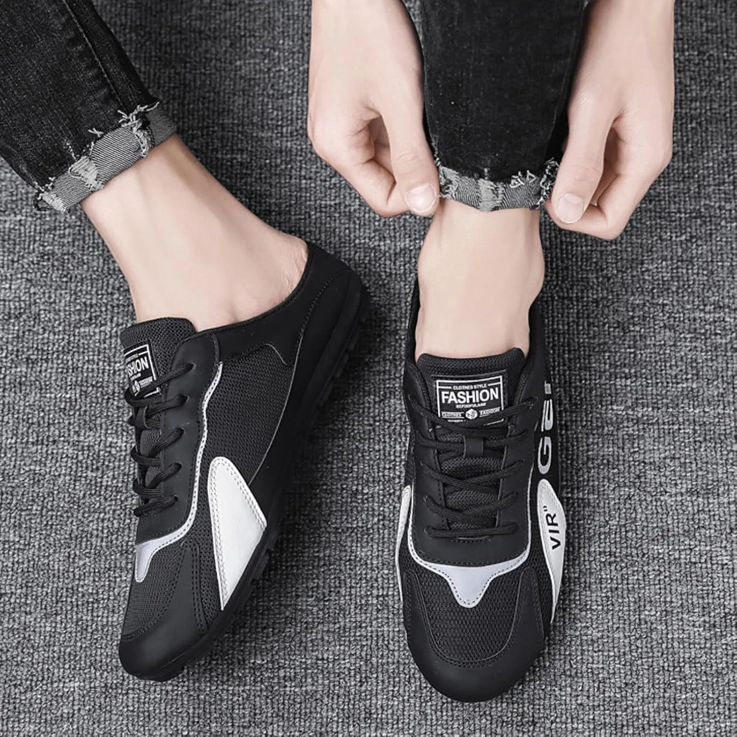 Men's Sneakers New Men's Shoes Trend Versatile Casual Shoes Lazy Man Half Slipperboard Male