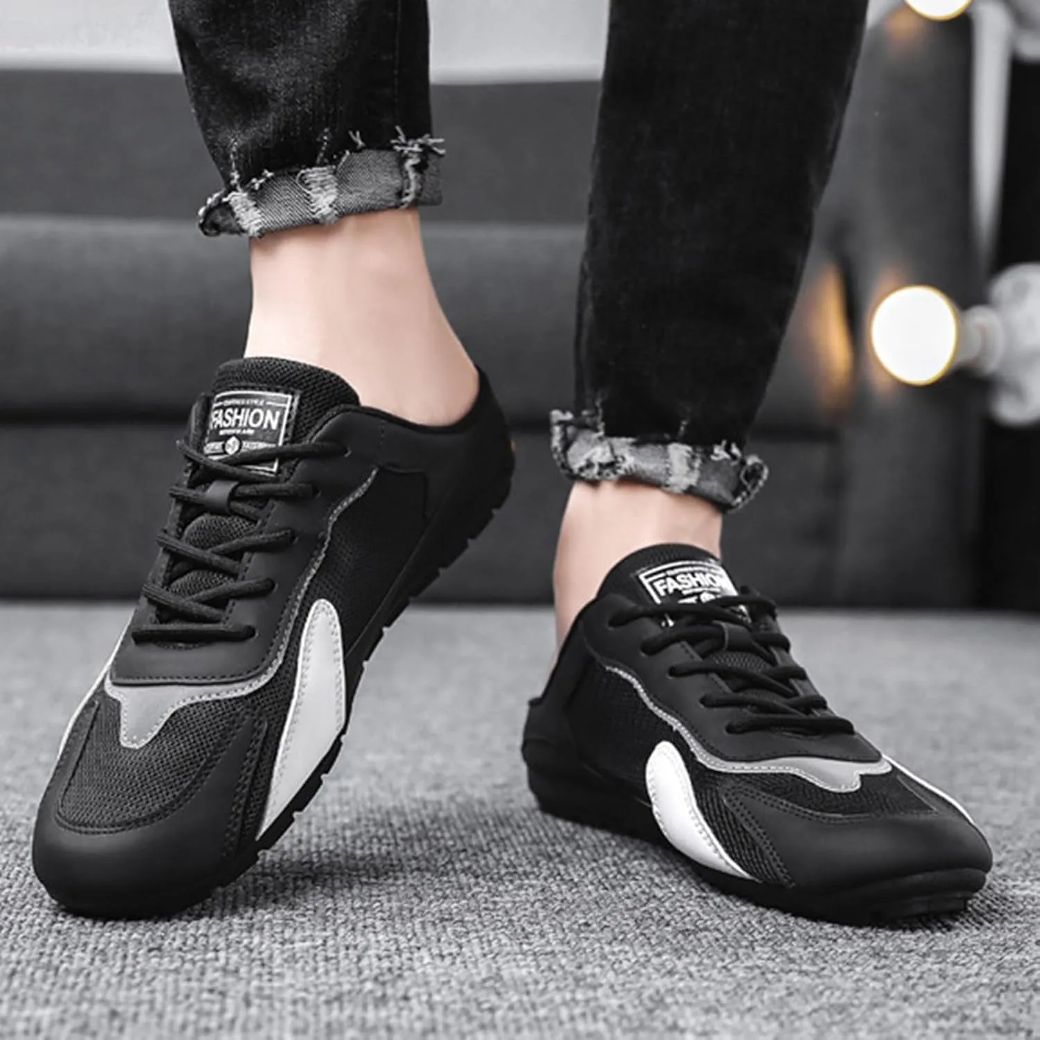 Men's Sneakers New Men's Shoes Trend Versatile Casual Shoes Lazy Man Half Slipperboard Male