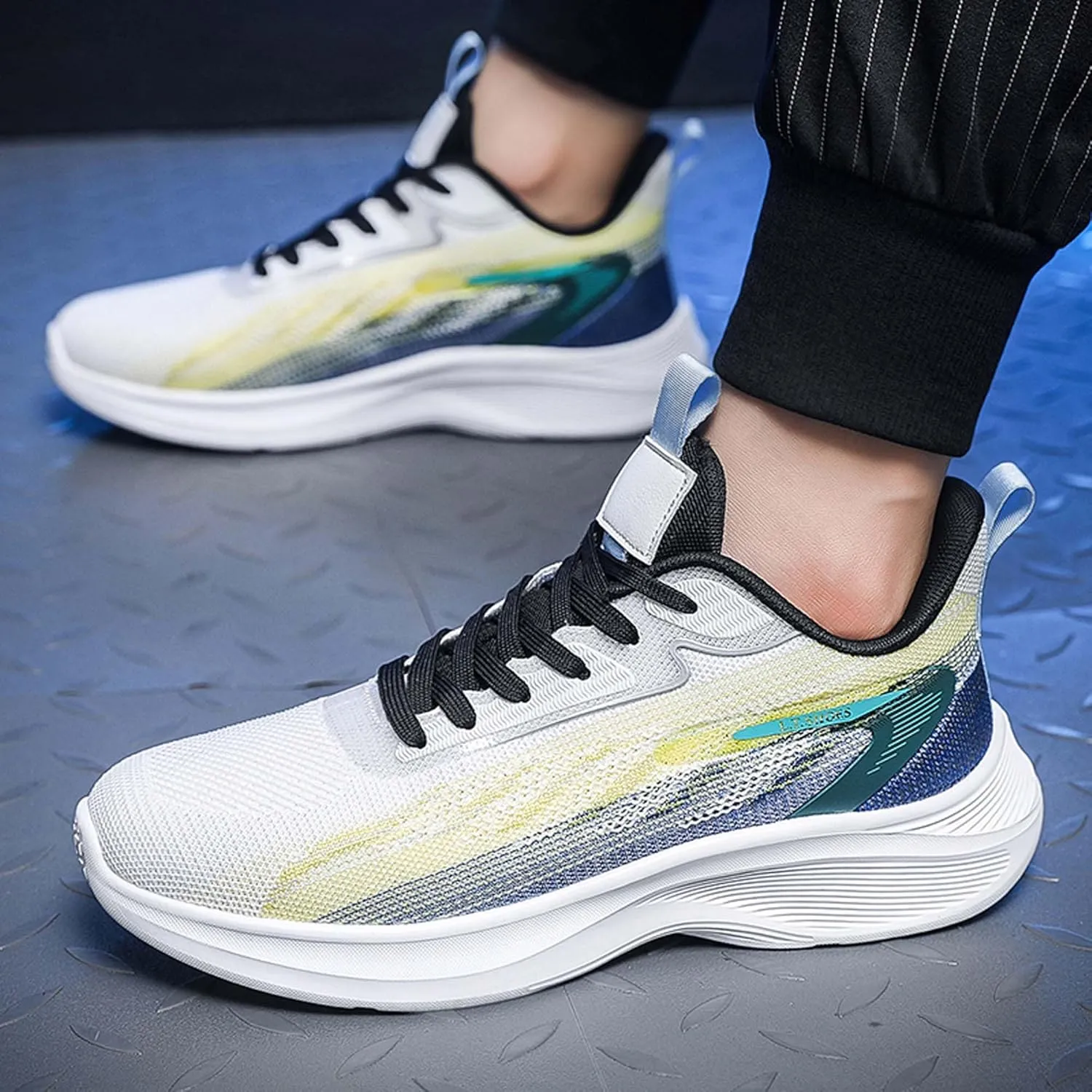 Men's Sneakers,Lightweight Running Shoes,Casual Sneakers,Indoor and Outdoor Sneakers Trainers,Soft Breathable Knitted Mesh,Non-Slip Shock Absorption,Men's Jogging Shoes,Daily Walking Shoes