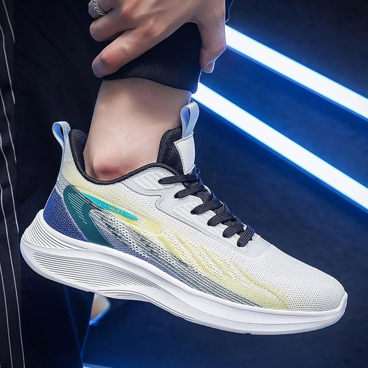 Men's Sneakers,Lightweight Running Shoes,Casual Sneakers,Indoor and Outdoor Sneakers Trainers,Soft Breathable Knitted Mesh,Non-Slip Shock Absorption,Men's Jogging Shoes,Daily Walking Shoes