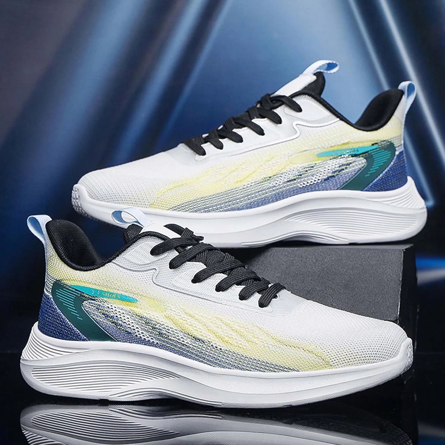 Men's Sneakers,Lightweight Running Shoes,Casual Sneakers,Indoor and Outdoor Sneakers Trainers,Soft Breathable Knitted Mesh,Non-Slip Shock Absorption,Men's Jogging Shoes,Daily Walking Shoes