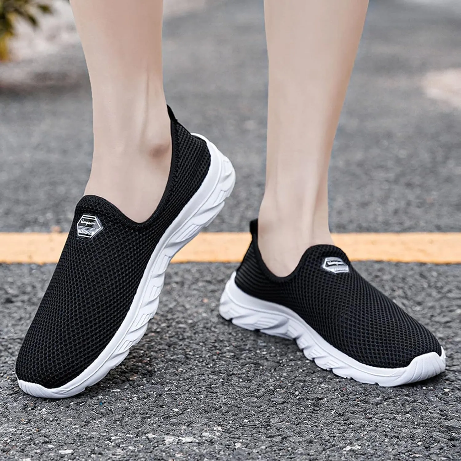Mens Walking Shoes Women Casual Dress Shoes Womens Shoes Sneakers Lightweight Hiking Shoes PU Leather Tennis Shoes Low Top Wide Tennis Shoes Slip Ons