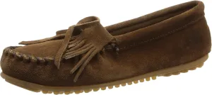 Minnetonka Women's Kilty Suede Hardsole Moccasin
