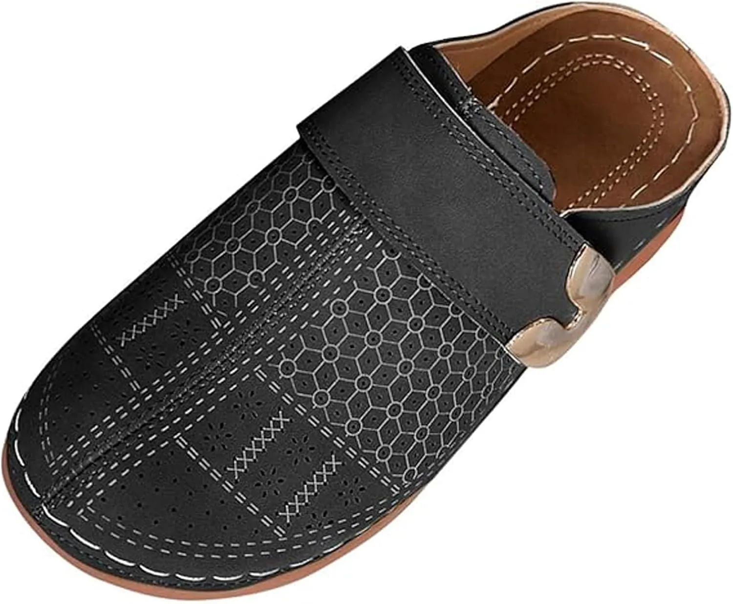 Mules for Women 2025 Comfortable Walking Wedge Clogs Slip-On Flat Mule Shoes Closed Toe Sandals Casual Hollow Out Non-Slip Arch Support Sandals