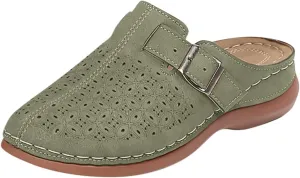 Mules for Women Wedge Sandals Comfortable Clogs with Arch Support Slip on Sandals with Adjustable Hook Loop Casual Closed Toe Mules