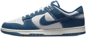 Nike Dunk Low Retro Women's Basketball Shoes, Summit White Industrial Blue, 12 US