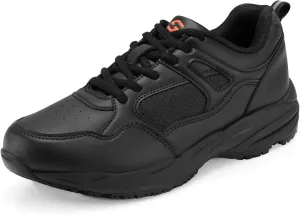 NINGO Slip Resistant Shoes for Men, Water and Oil Resistant Non Slip Work Shoes. Upgraded SRC Grade Non Slip Outsole, Casual Lace Up Work Sneakers for Chef Kitchen Restaurant
