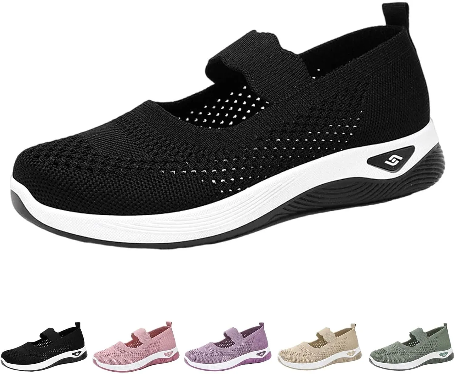 Non Slip Work Shoes Women Fashion Casual Work Shoes Chunky Sneakers Women's Soft Sole Mesh Comfort Orthopedic Basketball Shoe Grip Loafers Casual Slip On