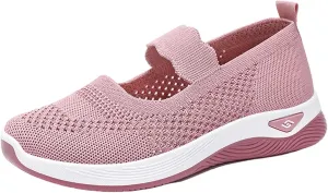 Non Slip Work Shoes Women Fashion Casual Work Shoes Chunky Sneakers Women's Soft Sole Mesh Comfort Orthopedic Basketball Shoe Grip Loafers Casual Slip On