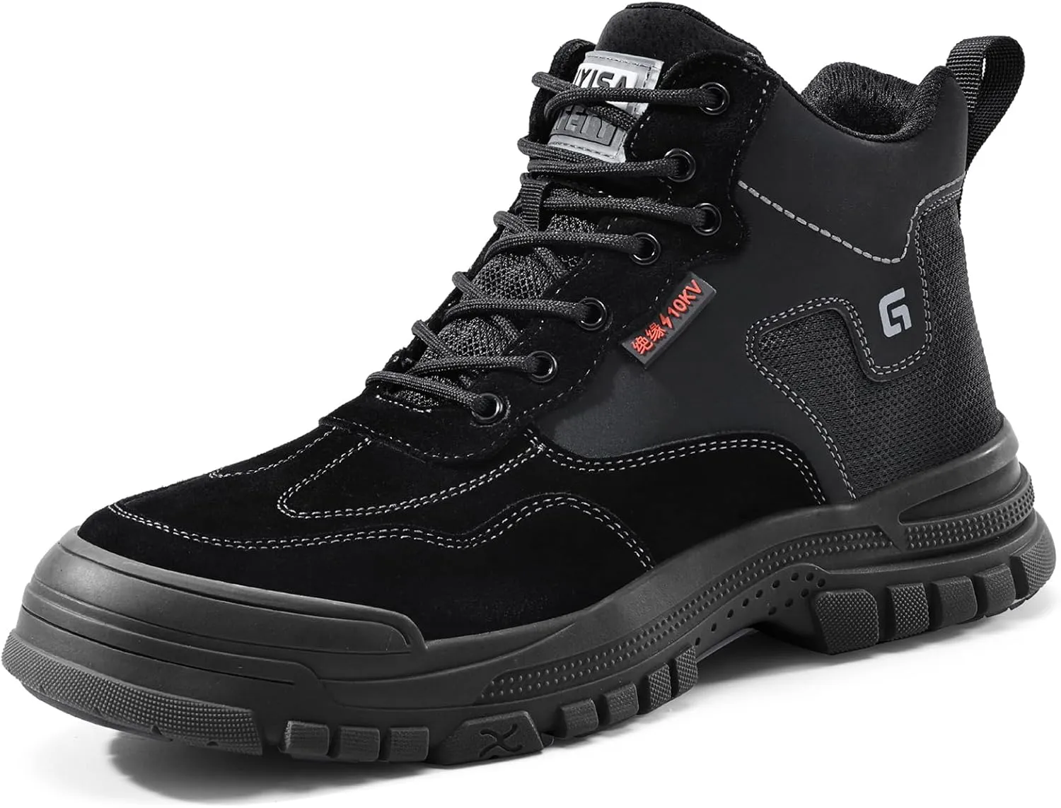 Nutropa Welding Work Boots for Men Composite Toe Safety Boots Non Slip Steel Toe Work Shoes Lightweight Construction Welder Boots