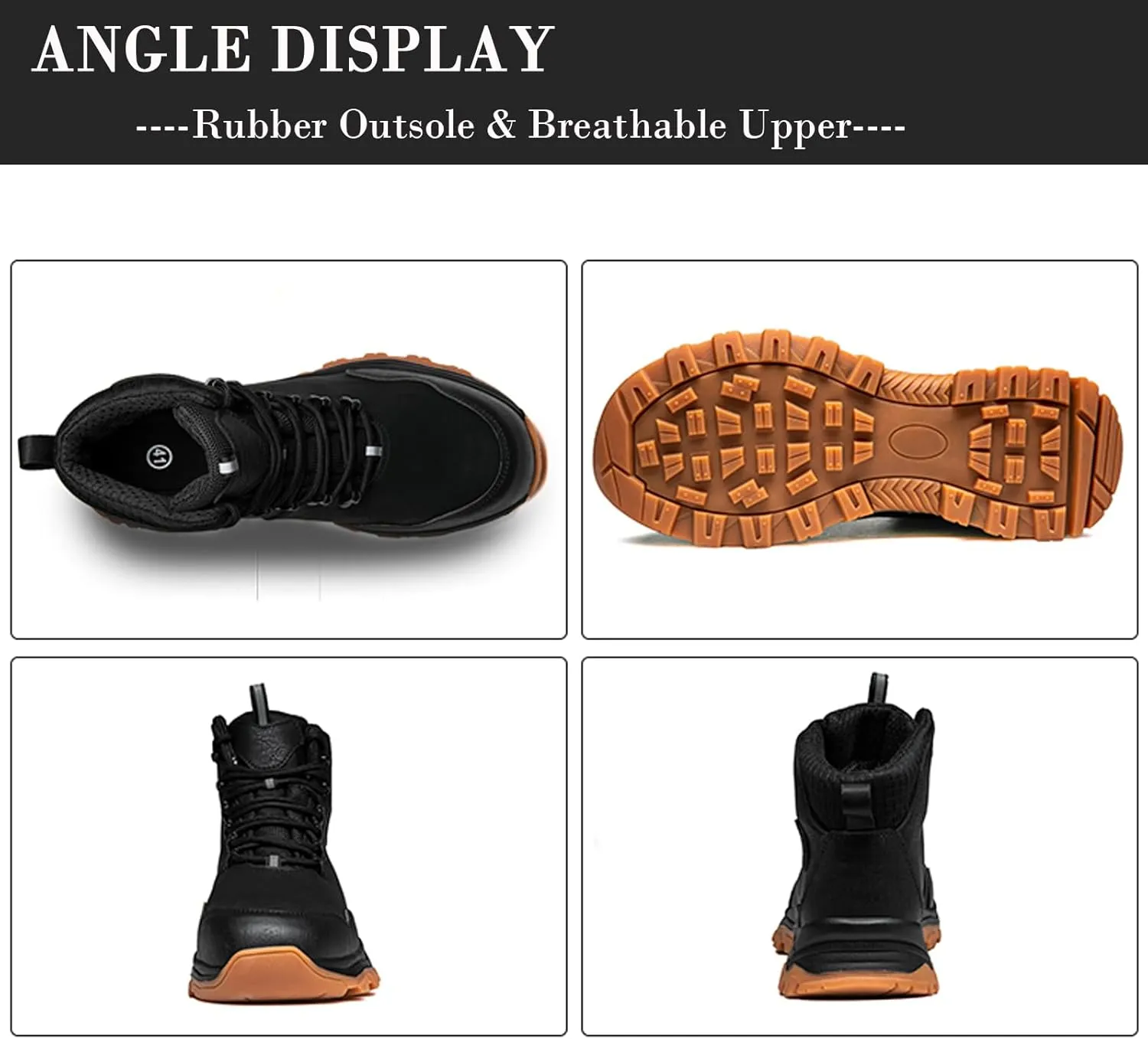 Nutropa Welding Work Boots for Men Composite Toe Safety Boots Non Slip Steel Toe Work Shoes Lightweight Construction Welder Boots