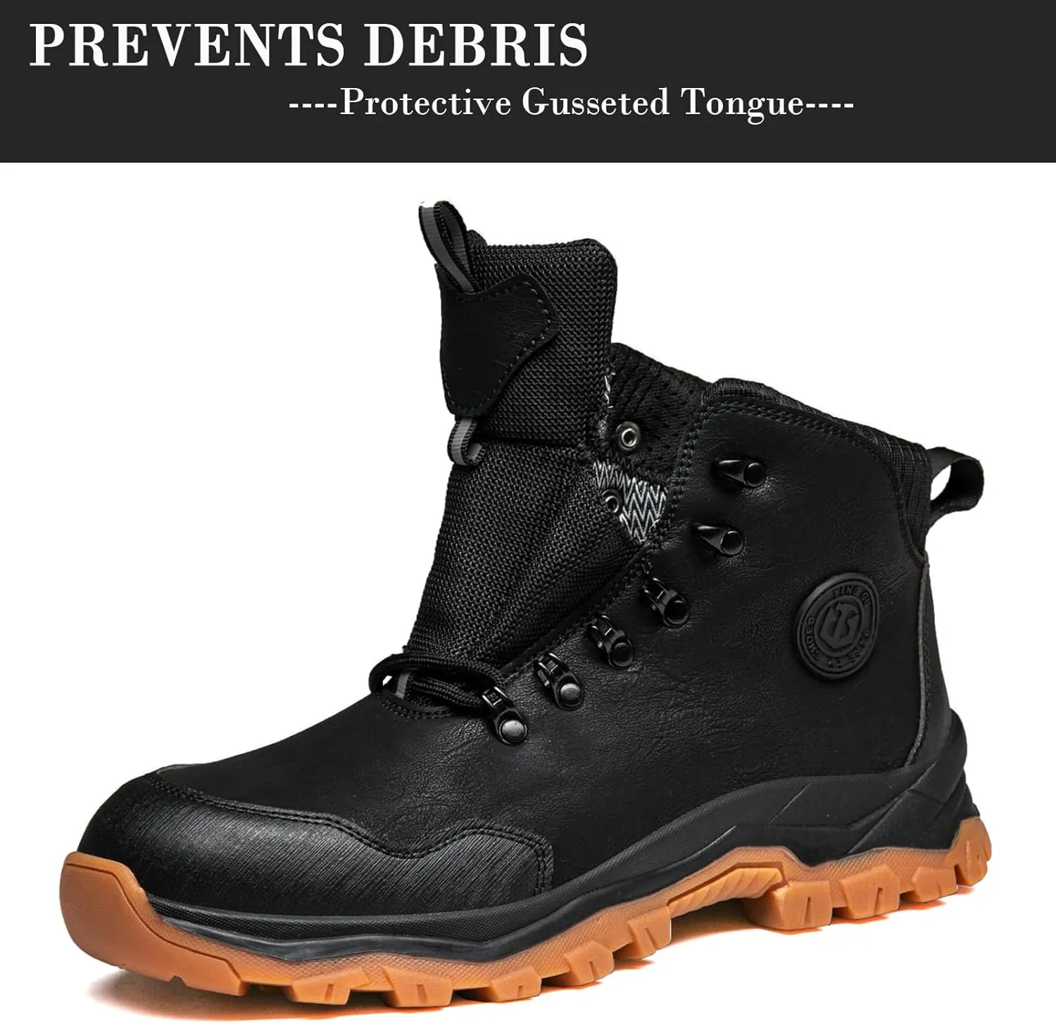 Nutropa Welding Work Boots for Men Composite Toe Safety Boots Non Slip Steel Toe Work Shoes Lightweight Construction Welder Boots